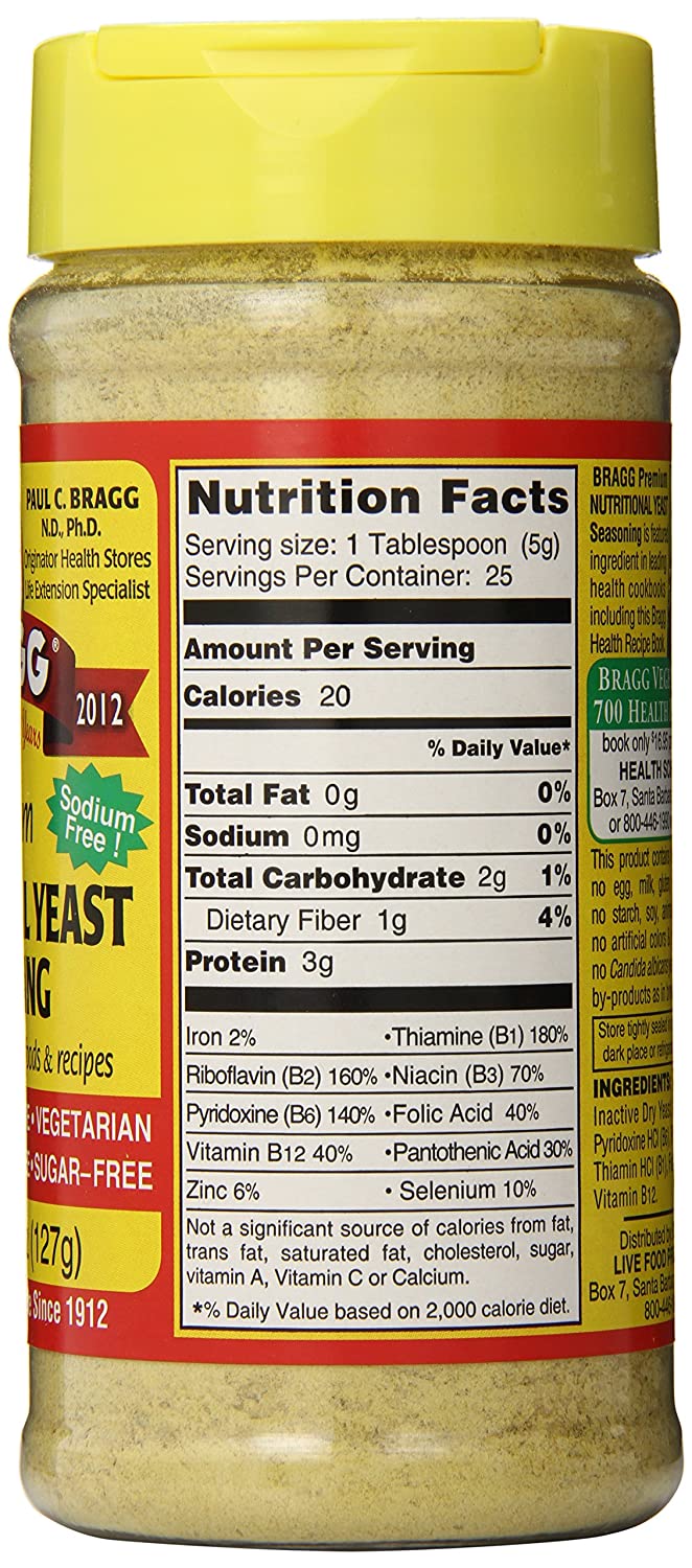 Bragg Premium Nutritional Yeast Seasoning, source of vitamin B12 ,127 grams<br/> الخميرة الغذائية،مصدر غنى بفيتامين ب12 ،127 جرام - Image 5