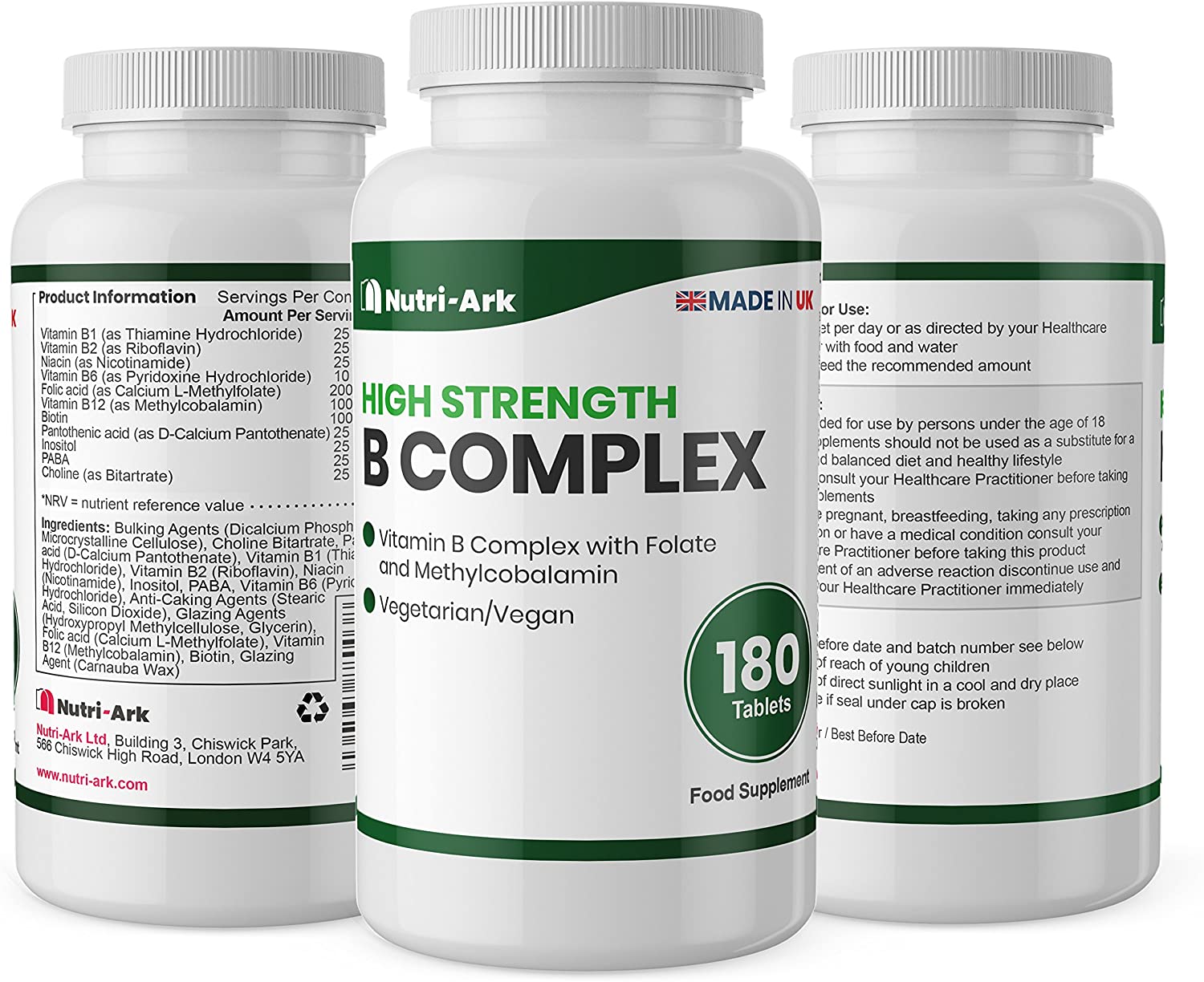 Nutri-Ark High Strength Vitamin B Complex, 180 Tablets