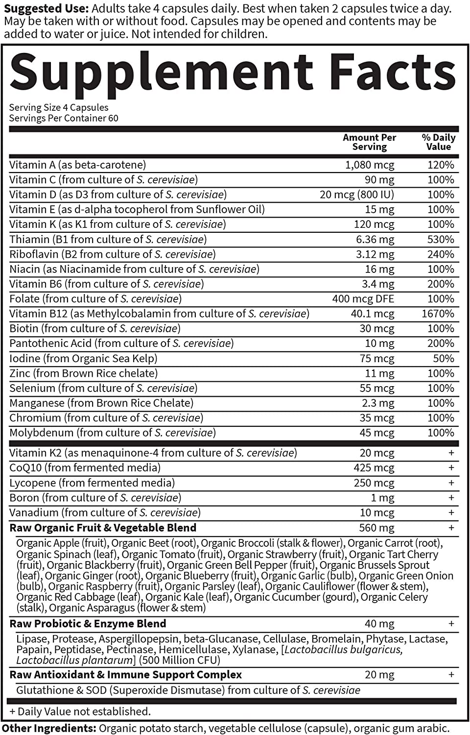 Garden of Life Vitamin CODE Men's Multivitamin | Raw Whole Food Formula | 120 Capsules - Image 2