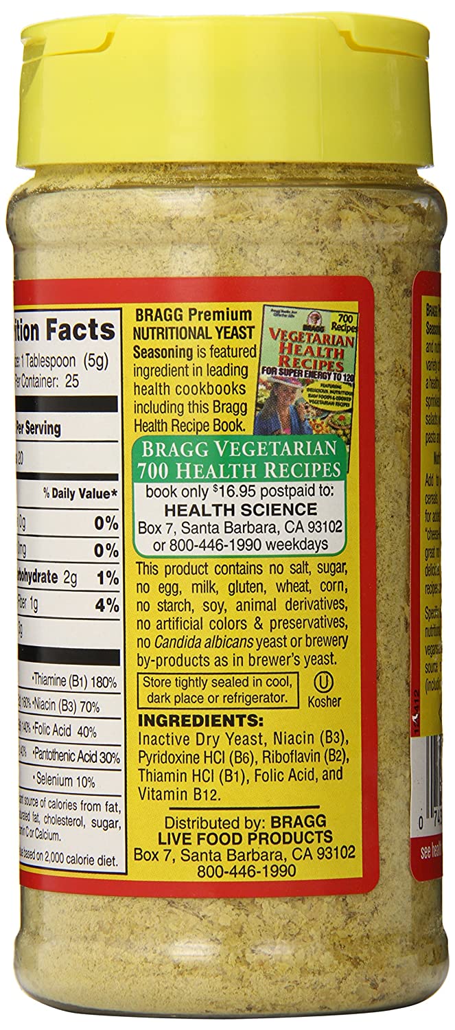 Bragg Premium Nutritional Yeast Seasoning, source of vitamin B12 ,127 grams<br/> الخميرة الغذائية،مصدر غنى بفيتامين ب12 ،127 جرام - Image 6