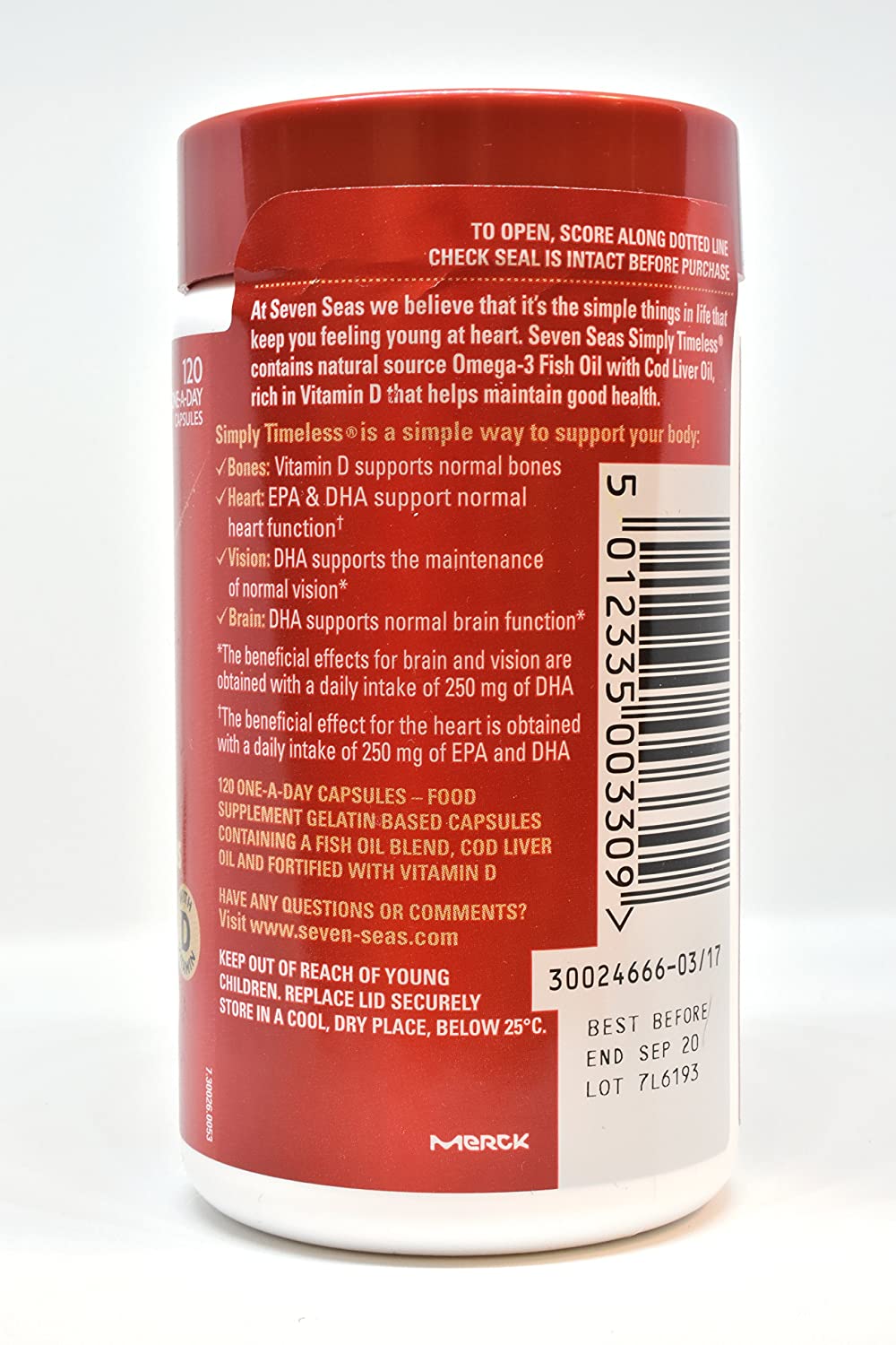 Seven Seas Pure Cod Liver Oil 120 Capsules | Omega-3 & Vitamins A, D - Image 2