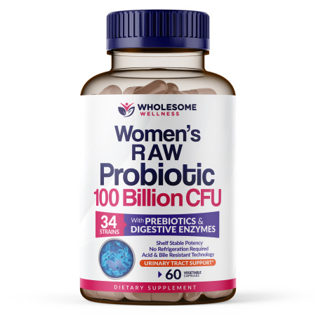 Wholesome Wellness, Women's Raw Probiotics 100 Billion CFU, 60 Capsules