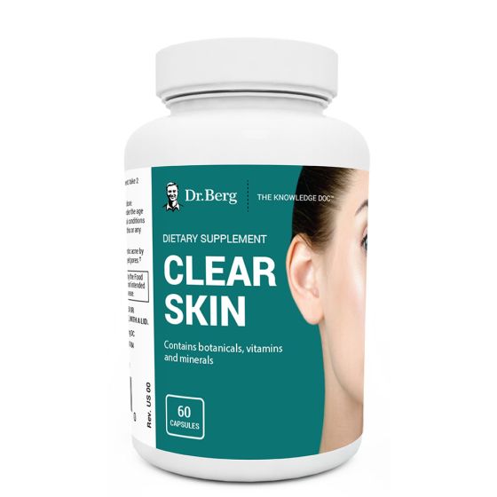 Dr Berg clear skin 60 capsتركيبة متطورة للعناية بالبشرة وجعلها اكثر نضارة والتخلص من حب الشباب ،60 كبسولة