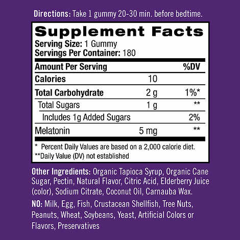 Natrol Melatonin 5 mg., 180 Gummies ناترول ميلاتونين جامى 5 مجم للجرعة ، للسقوط فى النوم بسرعة ، وتظل نائما لفترة أطول 180 جامى - Image 2