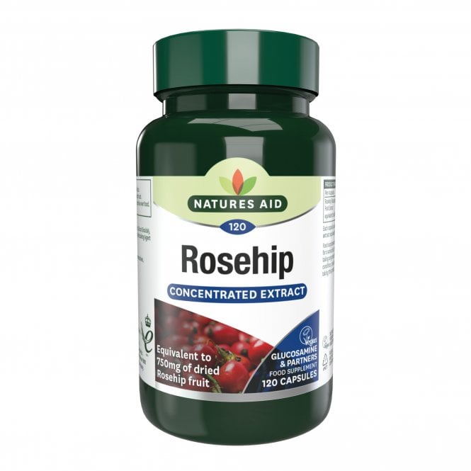 Natures Aid Rosehip 750 mg, Rosa Canina Extract, Vegan, 120 Capsules - Image 2