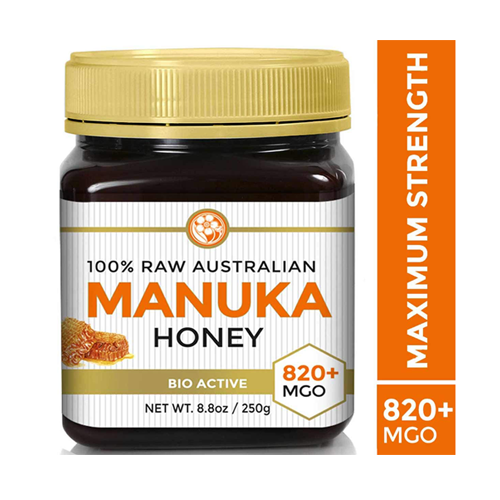 Good Natured Raw Manuka Honey Certified MGO 820+ (NPA 20+) Highest Grade Medicinal Strength Manuka with Antibacterial Activity - 250g عسل نحل مانوكا الخام ، +20 أعلى قيمة للقوة العلاجية لعسل مانوكا و تأثير مضاد للبكتيريا ، 250 جرام