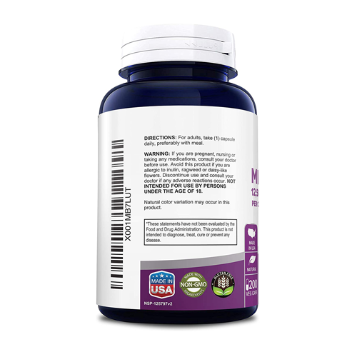 Nusapure Organic Milk Thistle Extract 12500 mg, 200 Capsules حليب الشوك العضوى استخلاص 12500 مجم ، 200 كبسولة - Image 3