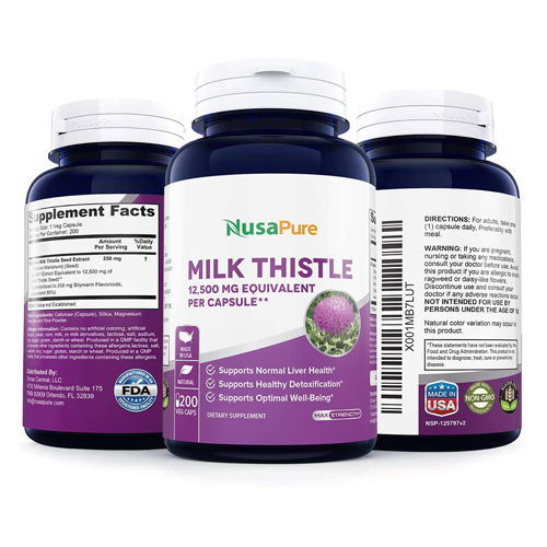 Nusapure Organic Milk Thistle Extract 12500 mg, 200 Capsules حليب الشوك العضوى استخلاص 12500 مجم ، 200 كبسولة - Image 4