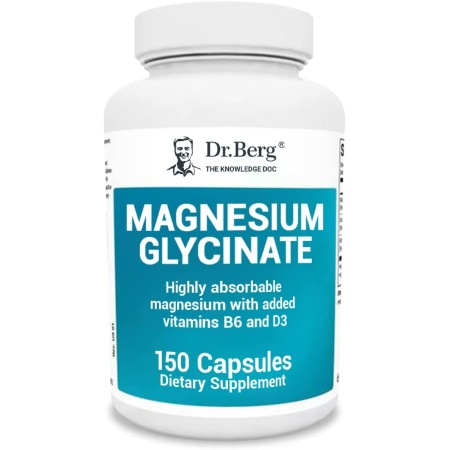 Dr. Berg Magnesium Glycinate | Premium Sleep & Stress Support | 150 Capsules