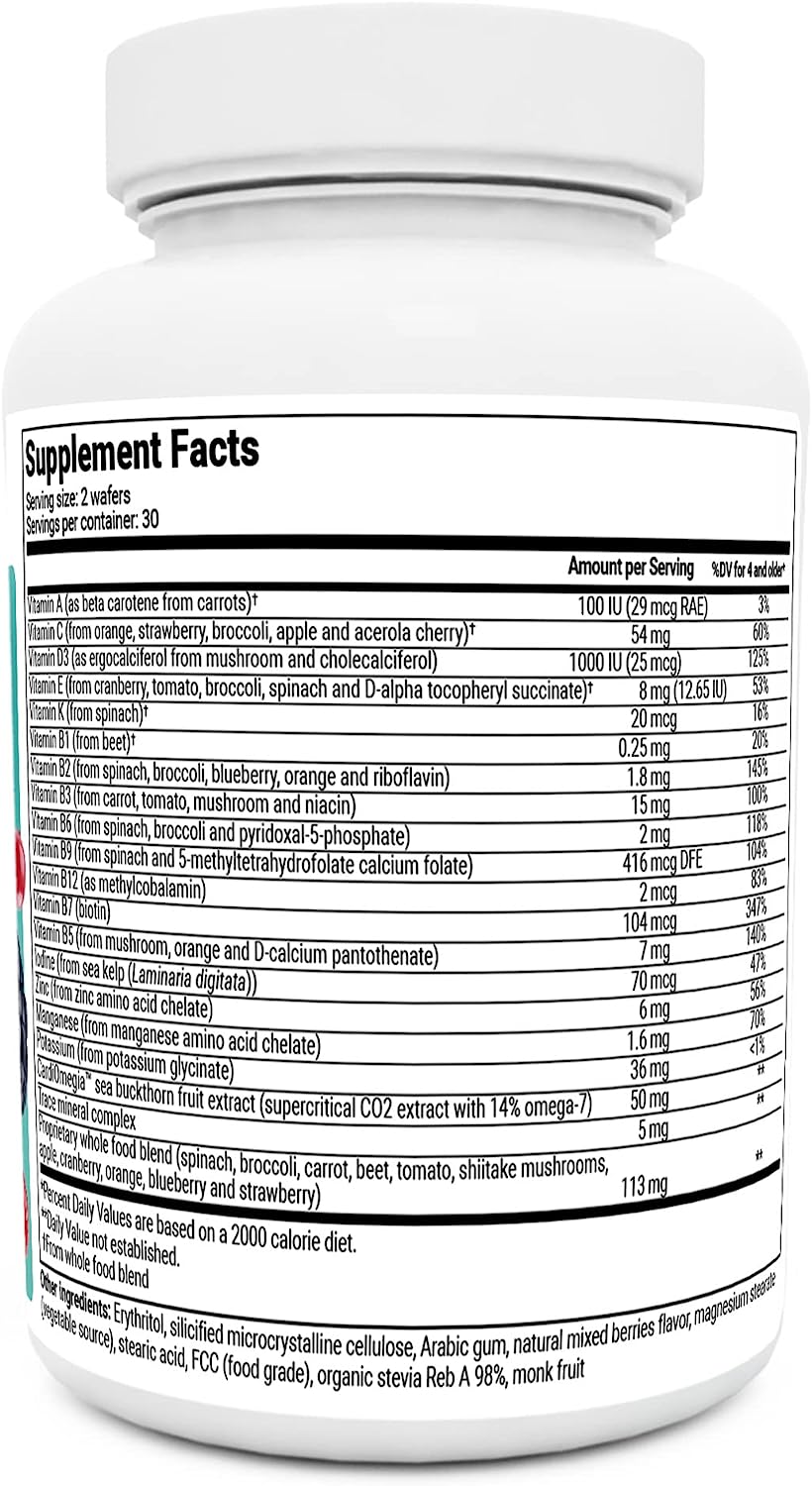 Dr. Berg Kids Chewable Multivitamins | Sugar-Free Mixed Berry Vitamins | Ingredients