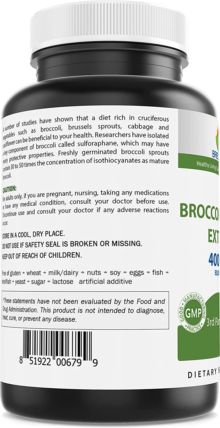 Brieofood Broccoli Sprout Extract 4000mg Serving - 240 Capsules - Image 3