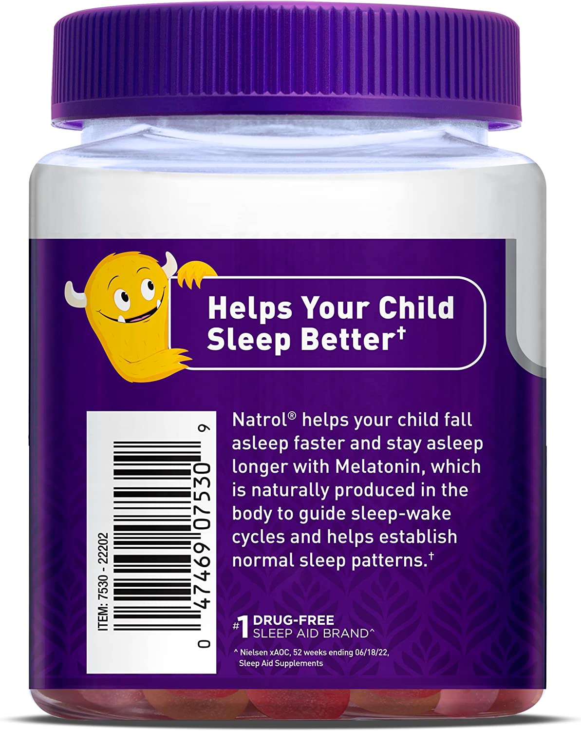Natrol Kids Melatonin Gummy, 1mg, Sleep Aid Supplement for Children, Ages 4 and up, 90 Berry Flavored Gummies - Image 3