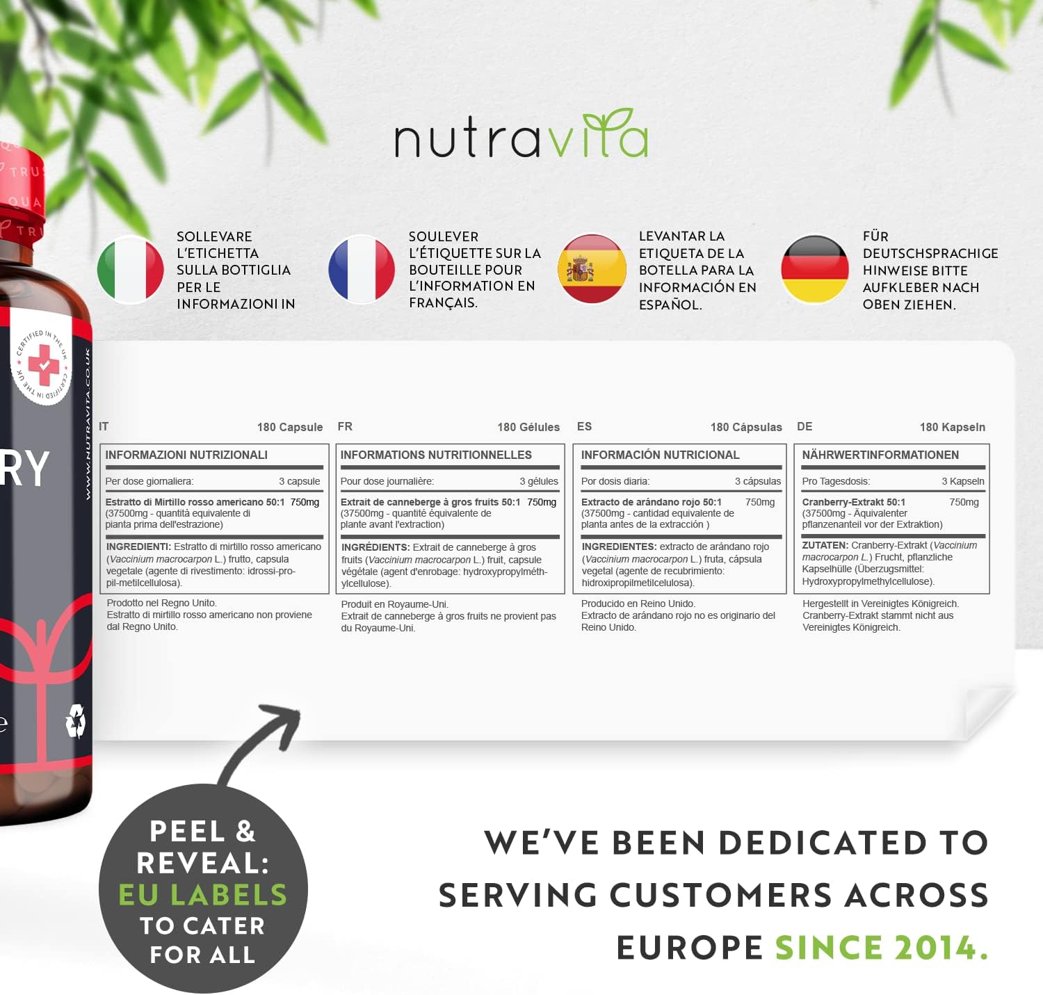 Nutravita, Cranberry 37500mg, Ingredients