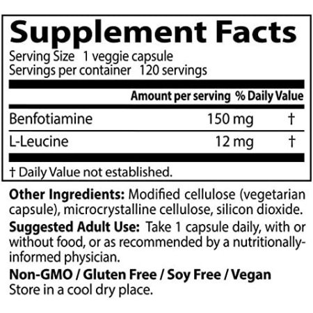 Doctor's Best BenFotiamine with BenfoPure, Helps Maintain Blood Sugar Levels, 150 mg, 120 Veggie Caps