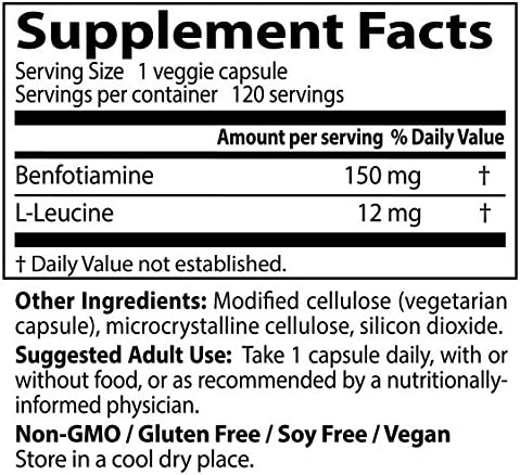 Doctor's Best BenFotiamine with BenfoPure, Helps Maintain Blood Sugar Levels, 150 mg, 120 Veggie Caps