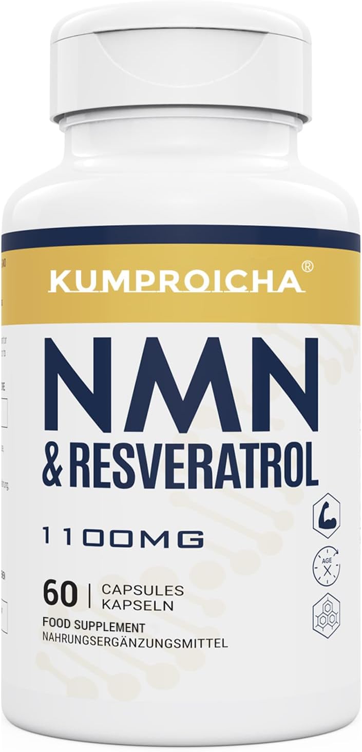 kumproicha Nmn & Trans-Resveratrol Antioxidant & Anti-Aging Supplement (60 Capsules,1100mg)