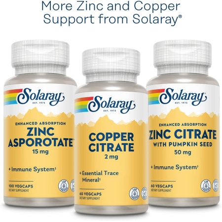 Solaray, Zinc Copper, 100 Vegcaps