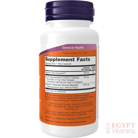 NOW Supplements, UC-II Type II Collagen with Undenatured Type II Collagen, 120 Veg Capsules