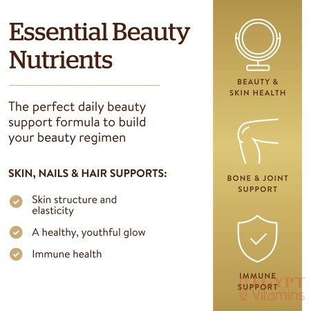 Solgar Skin, Nails & Hair, Advanced MSM Formula, 120 Tablets - Supports Collagen for Hair, Nail and Skin Health - Provides Zinc, Vitamin C & Copper - 60 Servings