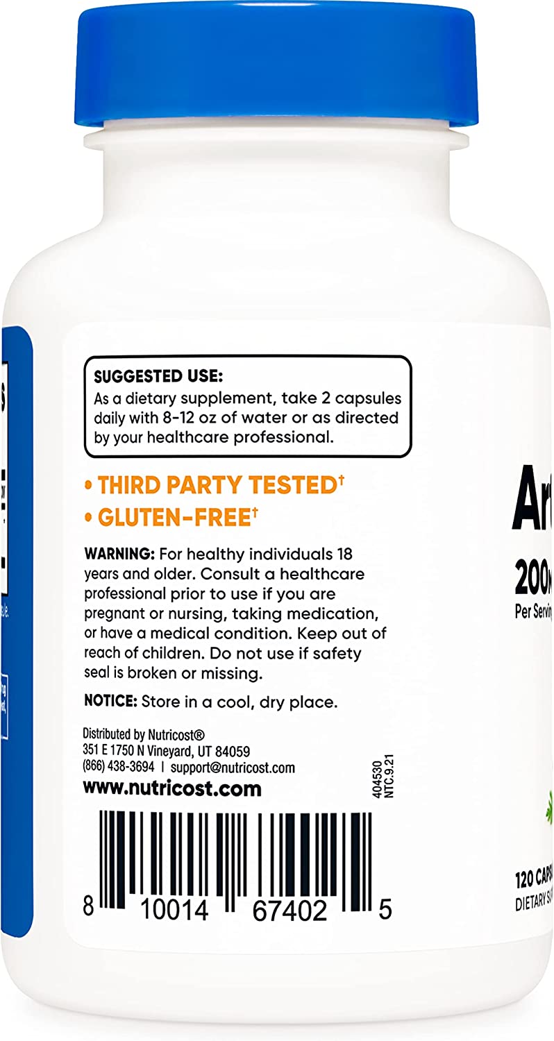 Nutricost, Artemisinin 200mg, 120 Capsules