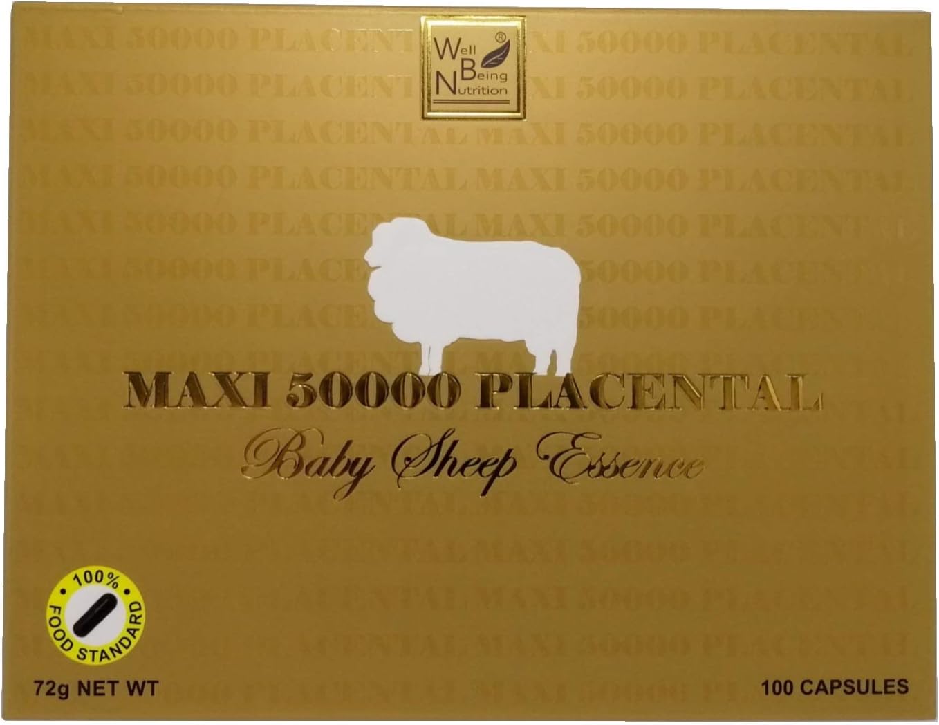 Wealthy Health Maxi 50000 mg Placental Baby Sheep Essence 100 Capsules