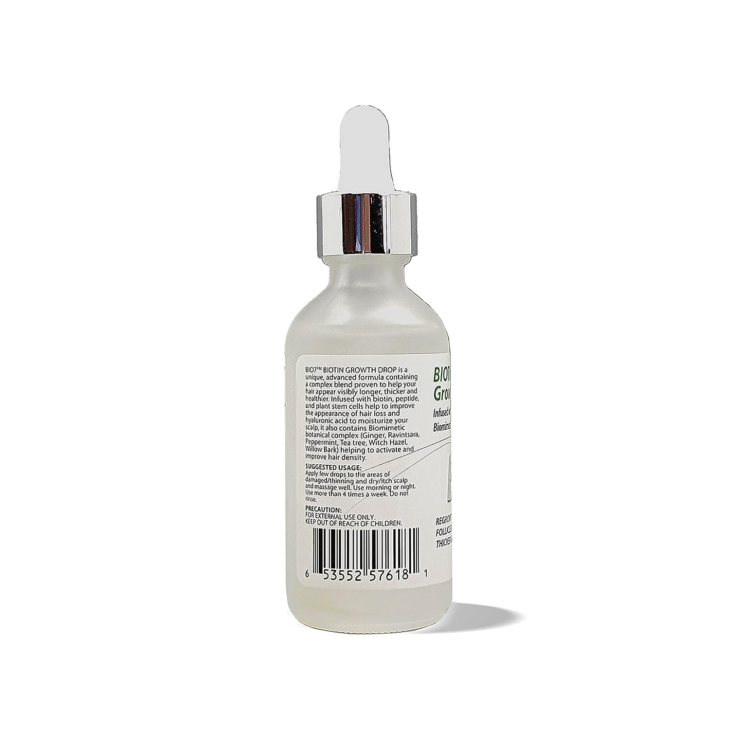 BIO7 BIOTIN GROWTH DROP INFUSED BIOMIMETIC SIGNAL PEPTIDE – 2 Fl Oz – Improve the Appearance of Hair Loss By Looking Visibly Longer, Thicker, Boost Follicle Growth – By Natures<BR/>البيوتين السائل 60 مل لعلاج تساقط الشعر وتقويته وتقوية بصيلاته وجعله اكثر سمكا - Image 3