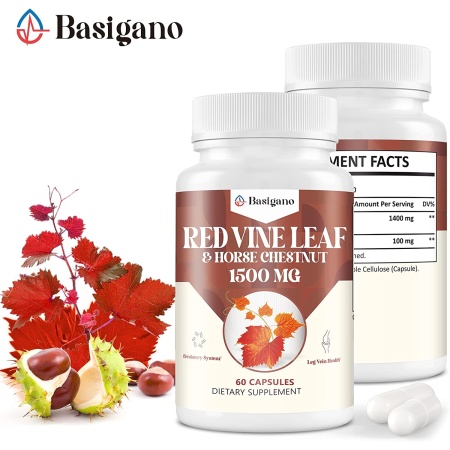 Red Vine Leaf & Horse Chestnut | Natural Vein Support Formula 1500mg | 60 Capsules