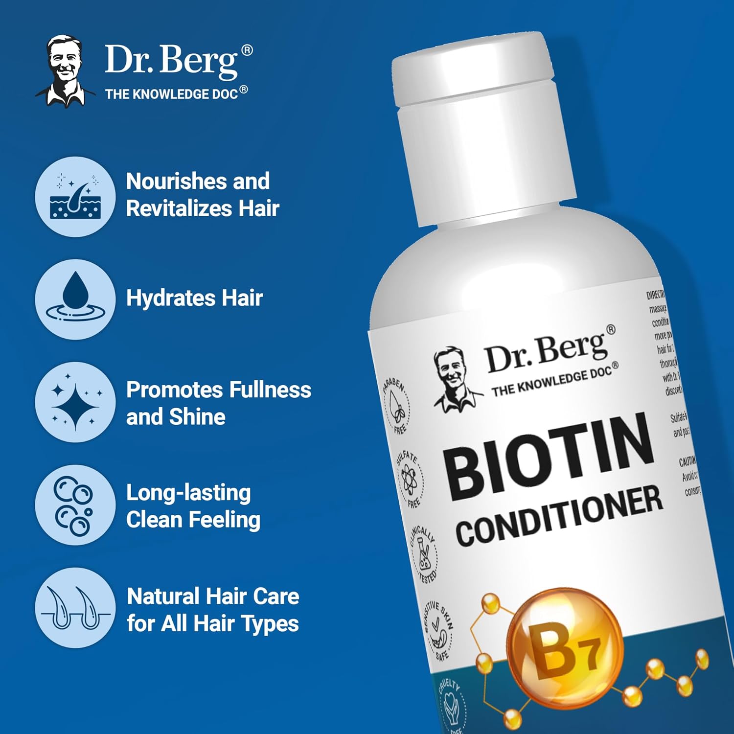 Dr. Berg Biotin Conditioner | Natural Hair & Scalp Rescue with Botanicals | 236 ml - Image 6