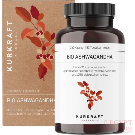 Kurkraft® Original Bio Ashwagandha - High Dose - Real Indian Sleepberry - Vegan, Laboratory Tested, German Production