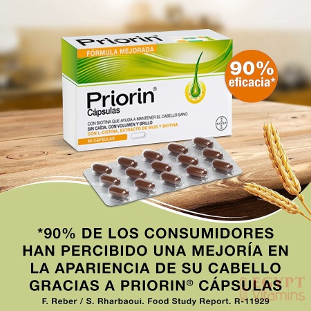 Priorin Capsules Food Supplement with Biotin, L-Cystine, Millet Extract and Pantothenic Acid, to Maintain Healthy Hair, 60 Capsules