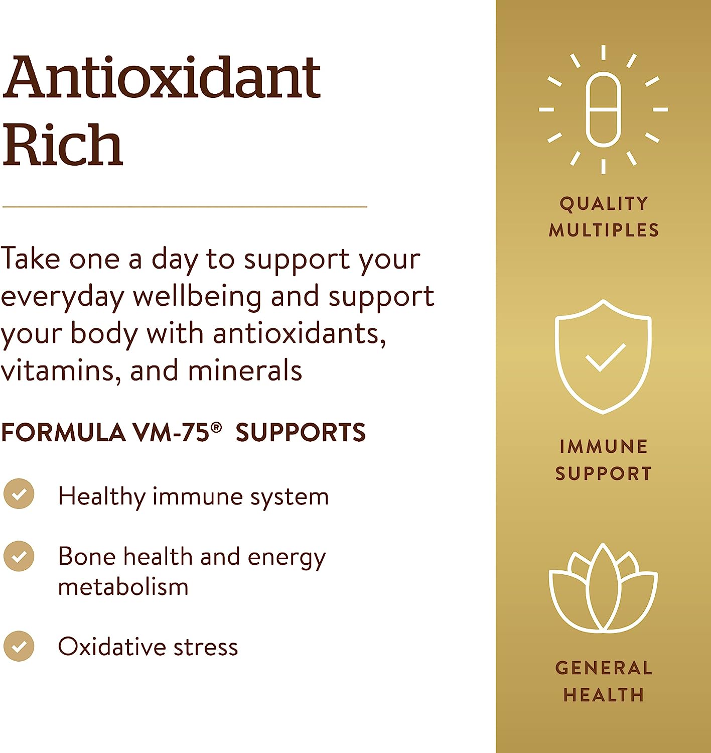 Solgar, Multivitamins for women (Formula VM-75), Benefits