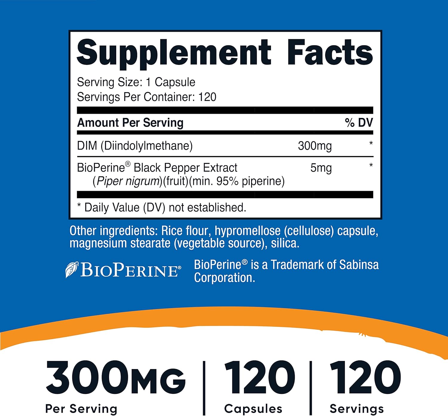Nutricost, DIM 300mg, Ingredients