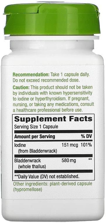 Nature's Way Premium Herbal Bladderwrack Whole Thallus 580 mg, 100 Count - Image 4