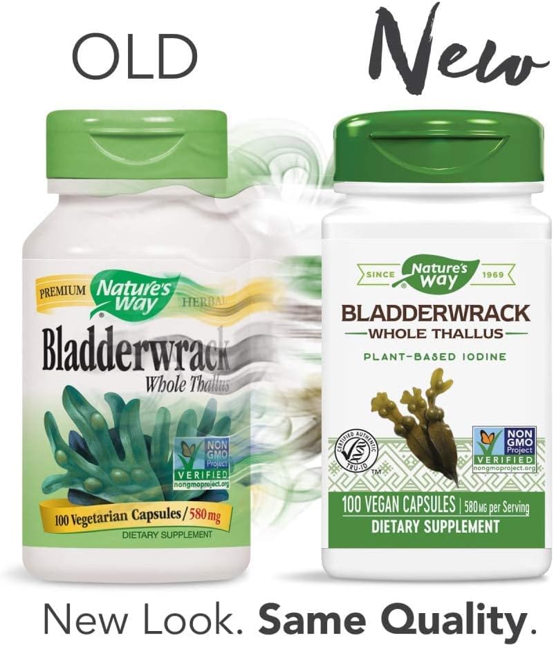 Nature's Way Premium Herbal Bladderwrack Whole Thallus 580 mg, 100 Count - Image 8