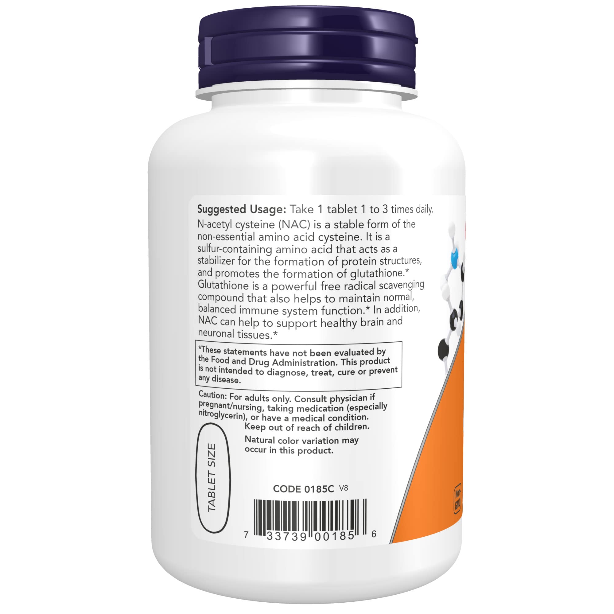 NOW Supplements, NAC (N-Acetyl-Cysteine) 1,000 mg, Free Radical Protection*, 120 Tablets - Image 5