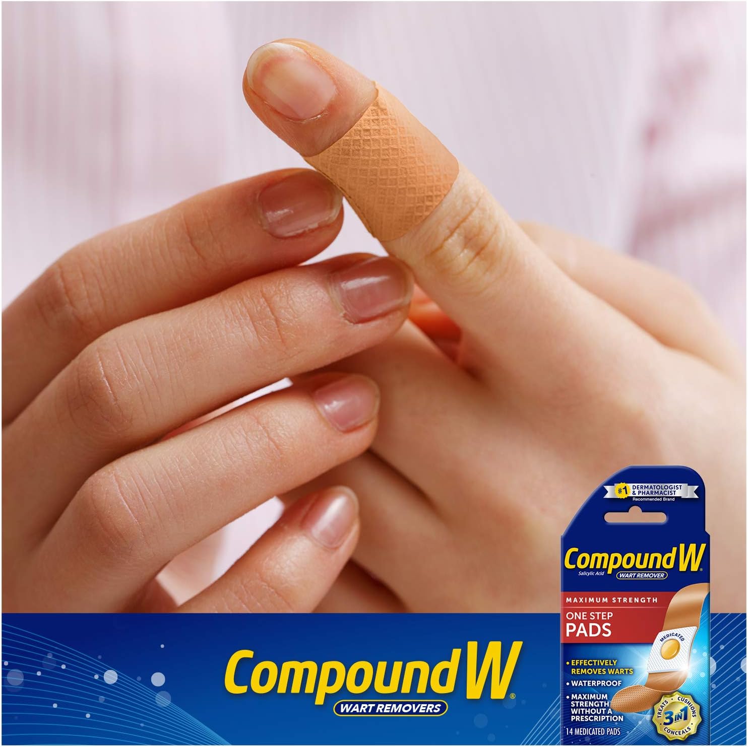Compound W Wart Remover Maximum Strength One Step Pads, 14 Medicated Pads - Image 2