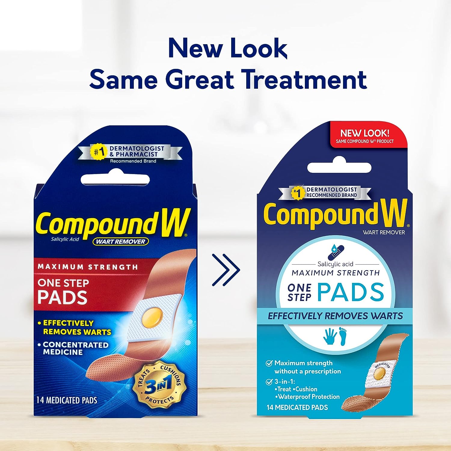 Compound W Wart Remover Maximum Strength One Step Pads, 14 Medicated Pads - Image 4