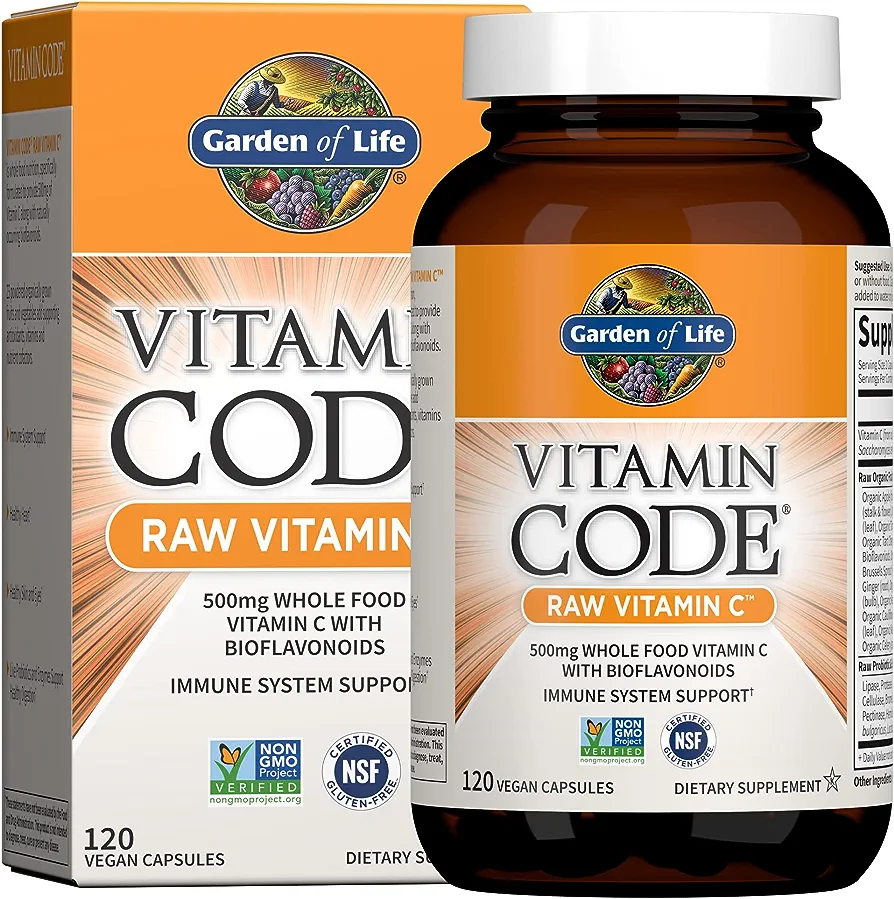 Garden of Life Raw Vitamin Code Vitamin C, 120 Vegan Capsules