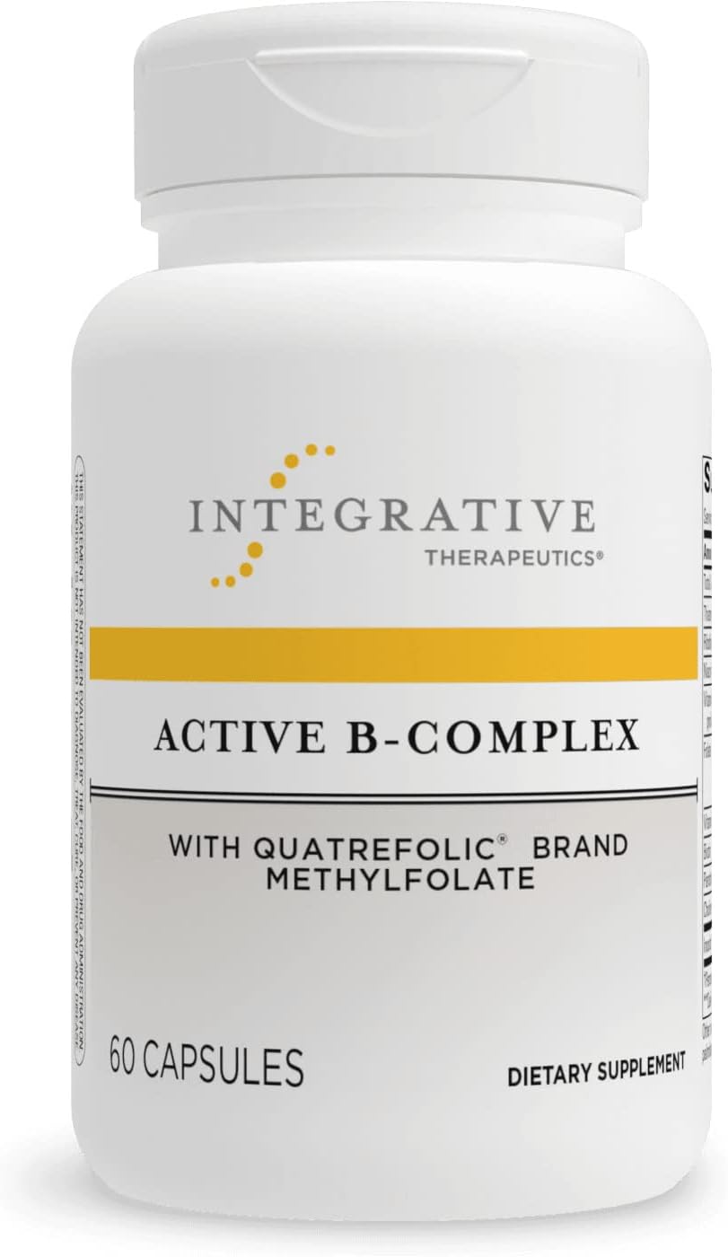 Integrative Therapeutics Active B-Complex – Energy Metabolism Support* – B-Complex Vitamin Supplement with 8 B-Vitamins, Vitamin B12, Folate, Choline – 60 Capsules