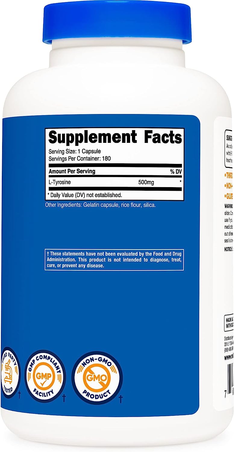 Nutricost, L-Tyrosine 500mg, Ingredients