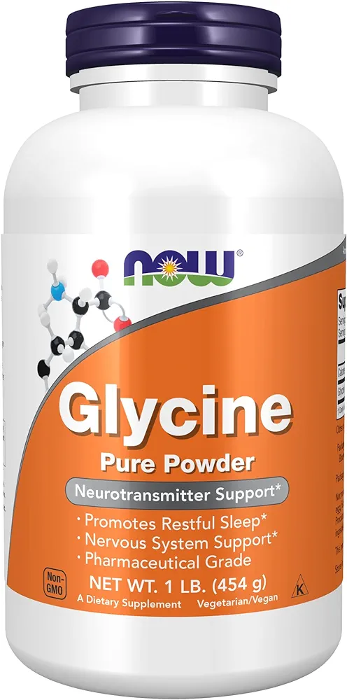 NOW Supplements, Glycine Pure Powder, Promotes Restful Sleep