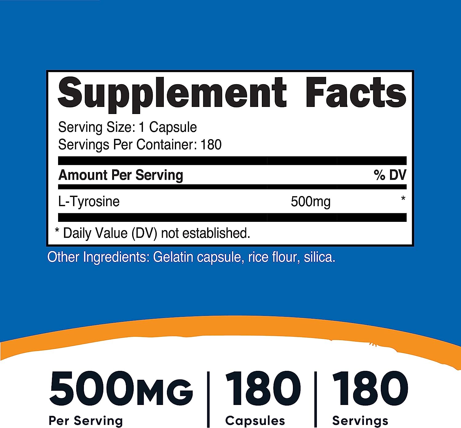 Nutricost, L-Tyrosine 500mg, Ingredients