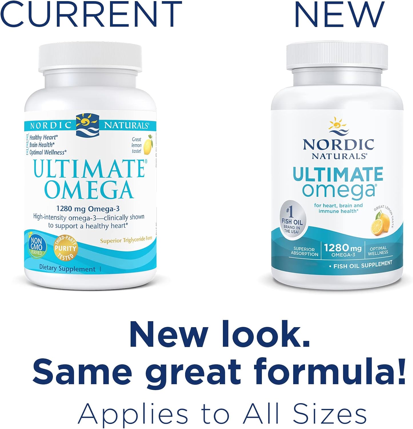 Nordic Naturals Ultimate Omega, Lemon Flavor - 210 Soft Gels - 1280 mg Omega-3 - High-Potency Omega-3 Fish Oil with EPA & DHA - Promotes Brain & Heart Health - Non-GMO - 105 Servingsاوميجا 3 تركيز 1280 مجم عبوه 210 كبسوله بطعم الليمون لتحسين صحة المخ والقلب - Image 3