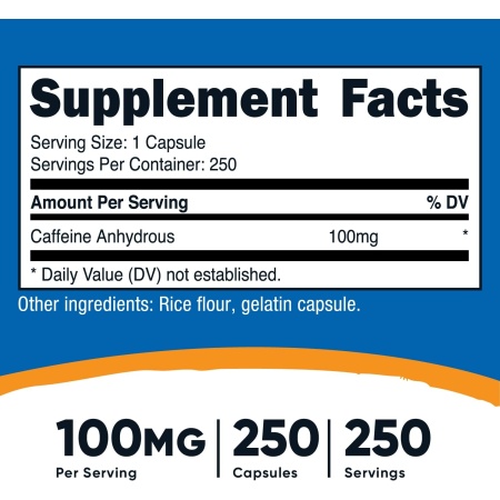 Nutricost, Caffeine 100mg, Ingredients
