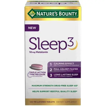 Nature's Bounty Sleep3 10mg. Melatonin, 120 Tablets