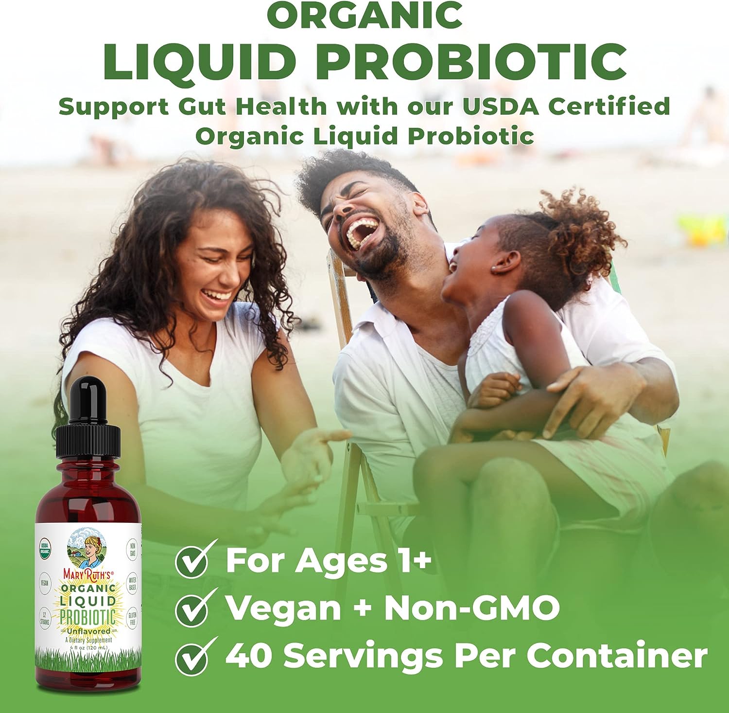 MaryRuth's | USDA Organic Liquid Probiotic for the Whole Family | 40 Servings - Image 4