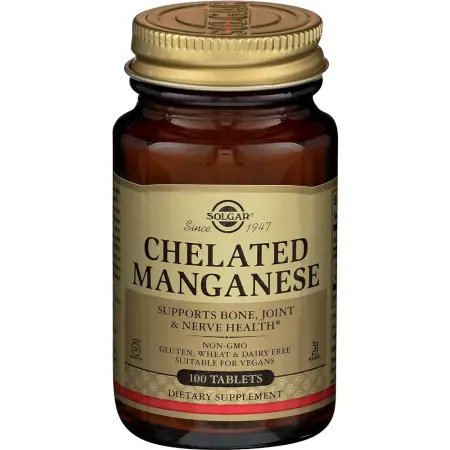Solgar Chelated Manganese Tablets, 100 Tabs