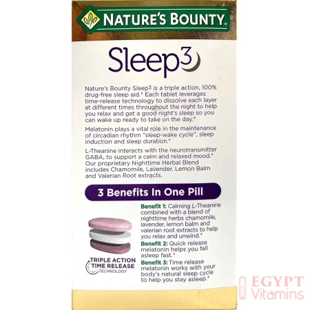 Nature’s Bounty Sleep3 10mg. Melatonin, 120 Tablets