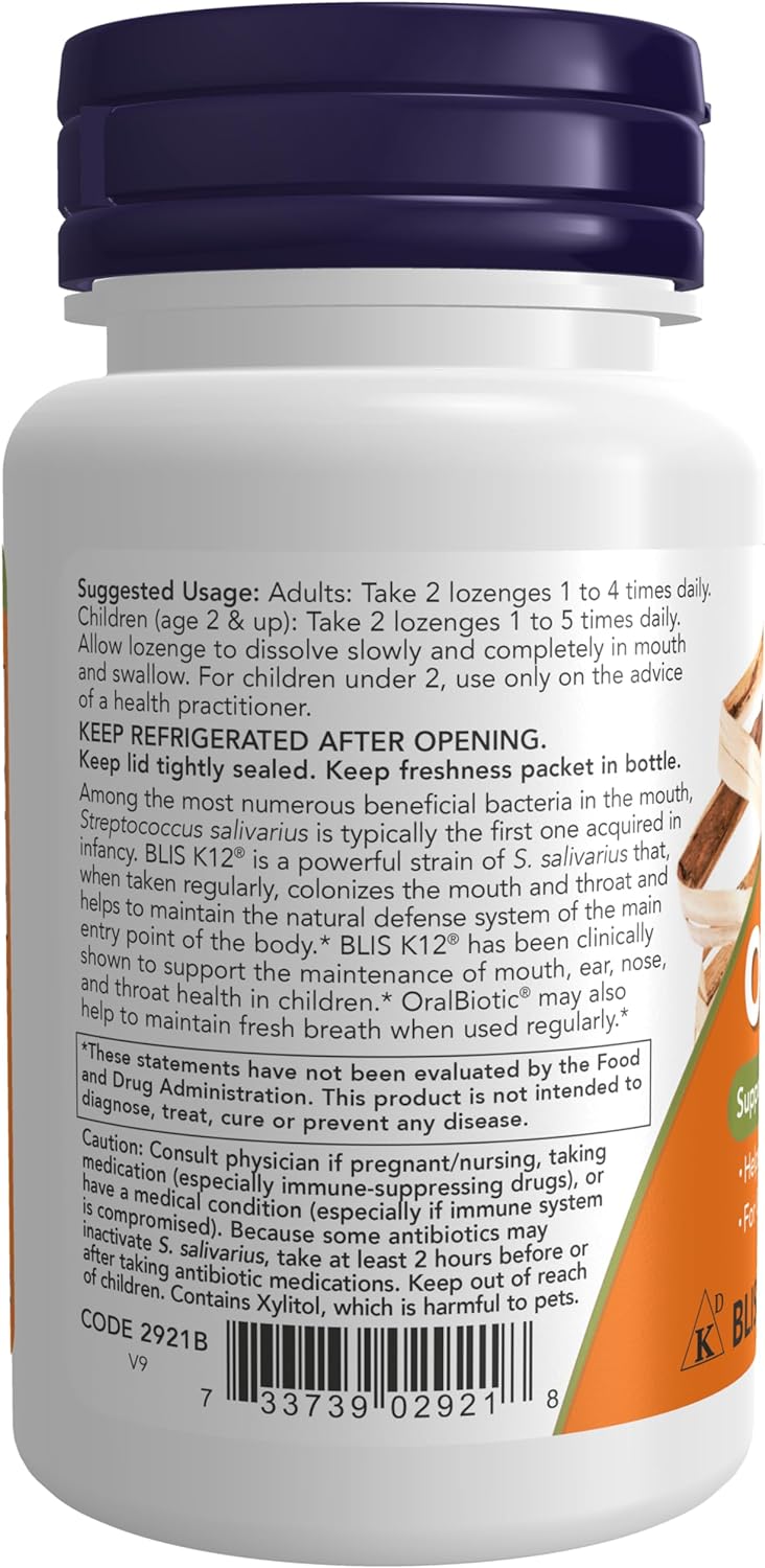 NOW OralBiotic™ | Oral Probiotic Lozenge | 60 Lozenges - Image 3