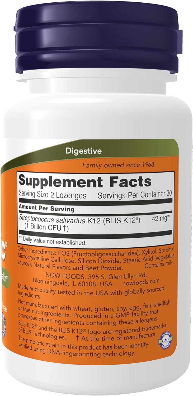 NOW OralBiotic™ | Oral Probiotic Lozenge | 60 Lozenges - Image 2